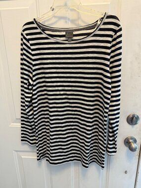 Black and white striped shirt XL by Fluent Life Essentials